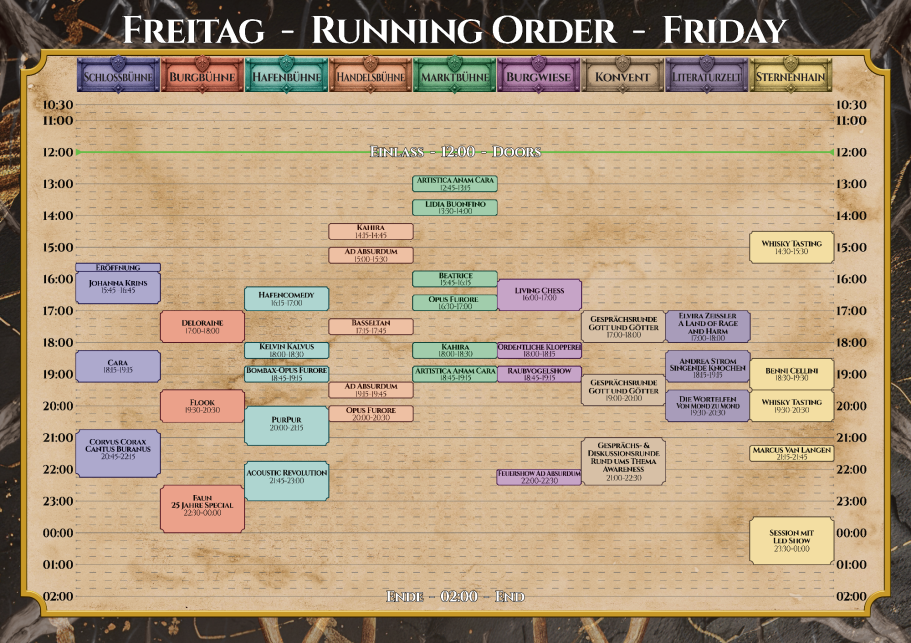 Festival-Mediaval Running-Order Freitag Festival-Mediaval Running-Order Freitag